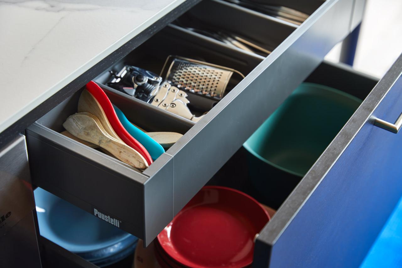 Värikäs toimistokeittiö legrabox laatikko